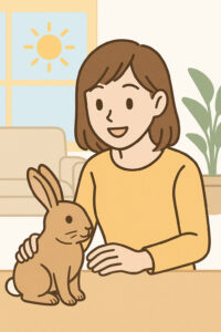 日中の室内うさぎ