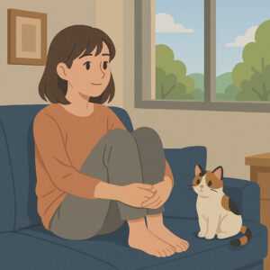 昼間の部屋猫